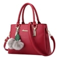thumbnail image 3 of Faraee Womens Purses and Handbags Leather Shoulder Crossbody Bag Ladies Top Handle Bags Satchel with Zipper Plush Pendant Wine, 3 of 5