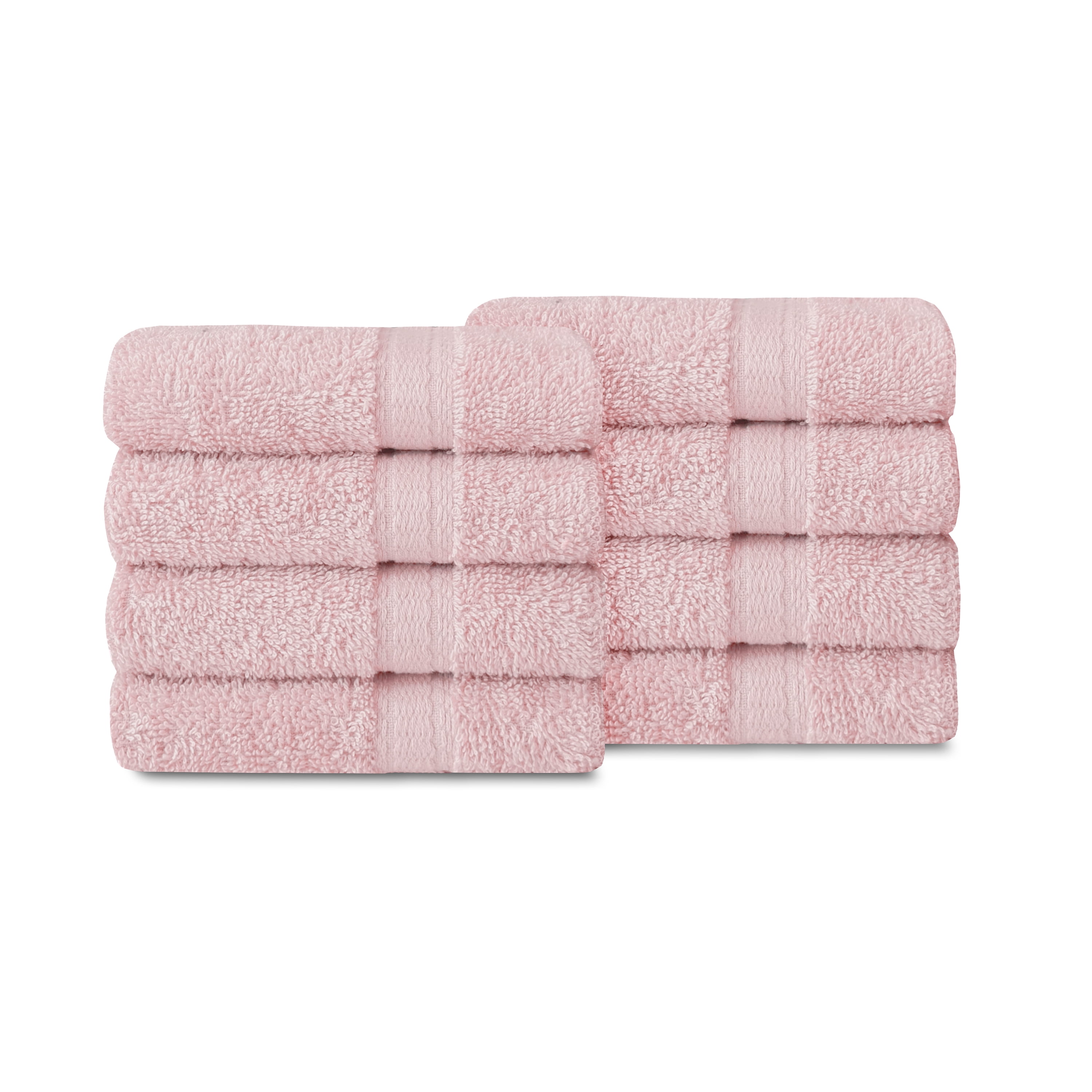 Mainstays Basics 8pk Washcloth Set, Pink, 100% Cotton, 12x12