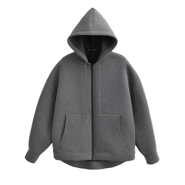 KEYANKETIAN-Sudadera con capucha y cremallera para mujer, suéter holgado de gran tamaño con bolsillos dobles, ropa de calle, estilo Unisex, invierno, novedad