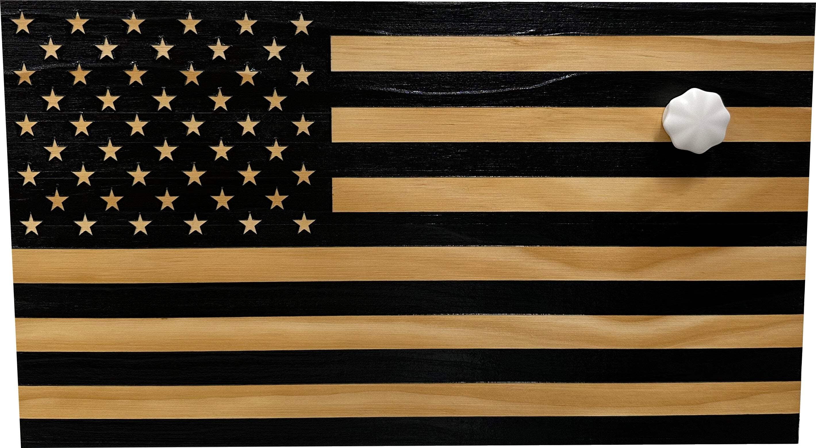 Bellewood Designs American Flag Decorative  Secure Wall-Mounted Gun Cabinet (Black)