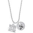 thumbnail image 1 of Delight Jewelry Silvertone Imagine Create Become Silvertone Script Initial Disc - H - Charm Necklace, 20"+3", 1 of 4