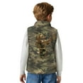thumbnail image 5 of Xoenoiee Deer Camo Print Boys Lightweight Fleece Vest, Full Zip Sleeveless Outerwear for Fall Winter Spring, Running Hiking Jacket with Pockets, Size 5-6 Years, 5 of 7