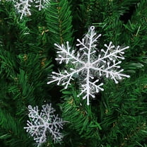 OAVQHLG3B 11 inches Large Silver Snowflakes Ornaments 2 Pack Big Plastic Glitter Snowflake Ornaments for Christmas Tree Winter Indoor Outdoor Window Giant Craft Hanging Snowflakes Decorations
