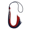 thumbnail image 2 of Dark Navy Blue/Red Graduation Tassel with Silver Stacked Date Drop, 2 of 2