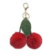 thumbnail image 2 of Llavero colgante de cerezas de piel de conejo sintético | Decoración de Fruta de Simulación de Peluche Suave | Accesorio de bolso, adorno del retrovisor del coche, gancho metálico desmontable |, 2 of 6