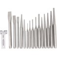 thumbnail image 1 of LAICAIW 02626A Punch and Chisel Set | 16 Piece | Cold Chisels, Taper, Pin & Center Punches | Chrome Vanadium Steel | Roll Up Pouch | Chisel Tip Gauge | Ground and Polished | Tapered Striking Head, 1 of 5