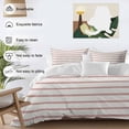 thumbnail image 3 of 3 Piece Red Striped Duvet Cover Set Full Size, Microfiber Comforter/Quilt Cover with Corner Ties and 2 Pillowcases, Rustic Red Stripe Modern Art Beige All Season Soft Bedding with Zipper Closure, 3 of 8