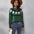 thumbnail image 4 of SWSMCLT Women's Soft Pullover Sweater Long Sleeve Knitted Holiday Knitwear Halloween Warm Halloween Fall Vintage Casual Loose Green 12-14, 4 of 5
