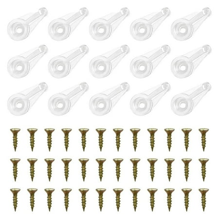

50 Pairs Glass Retainer Clips Kit Cabinet Glass Clips 4Mm Plastic Doors Clips with Screws for Fixing Glass Cabinet Doors