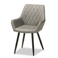 thumbnail image 3 of Baxton Studio Astrid Mid-Century Contemporary Grey Faux Leather Upholstered and Black Metal 4-Piece Dining Chair Set, 3 of 7