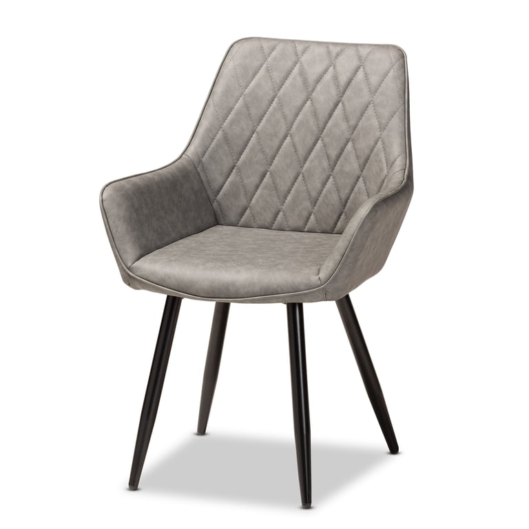 Baxton Studio Astrid Mid-Century Contemporary Grey Faux Leather