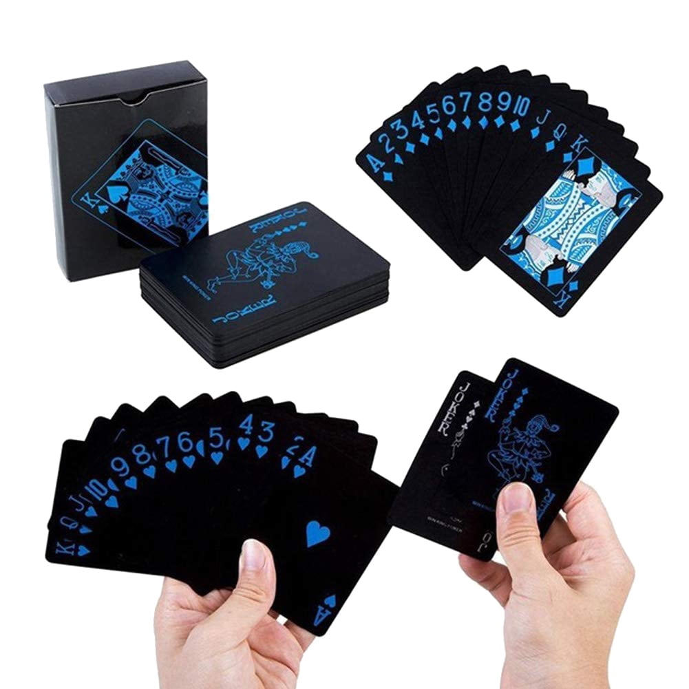 Creative Black Plastic PVC Waterproof Poker Magic Table Board Game Playing Cards 
