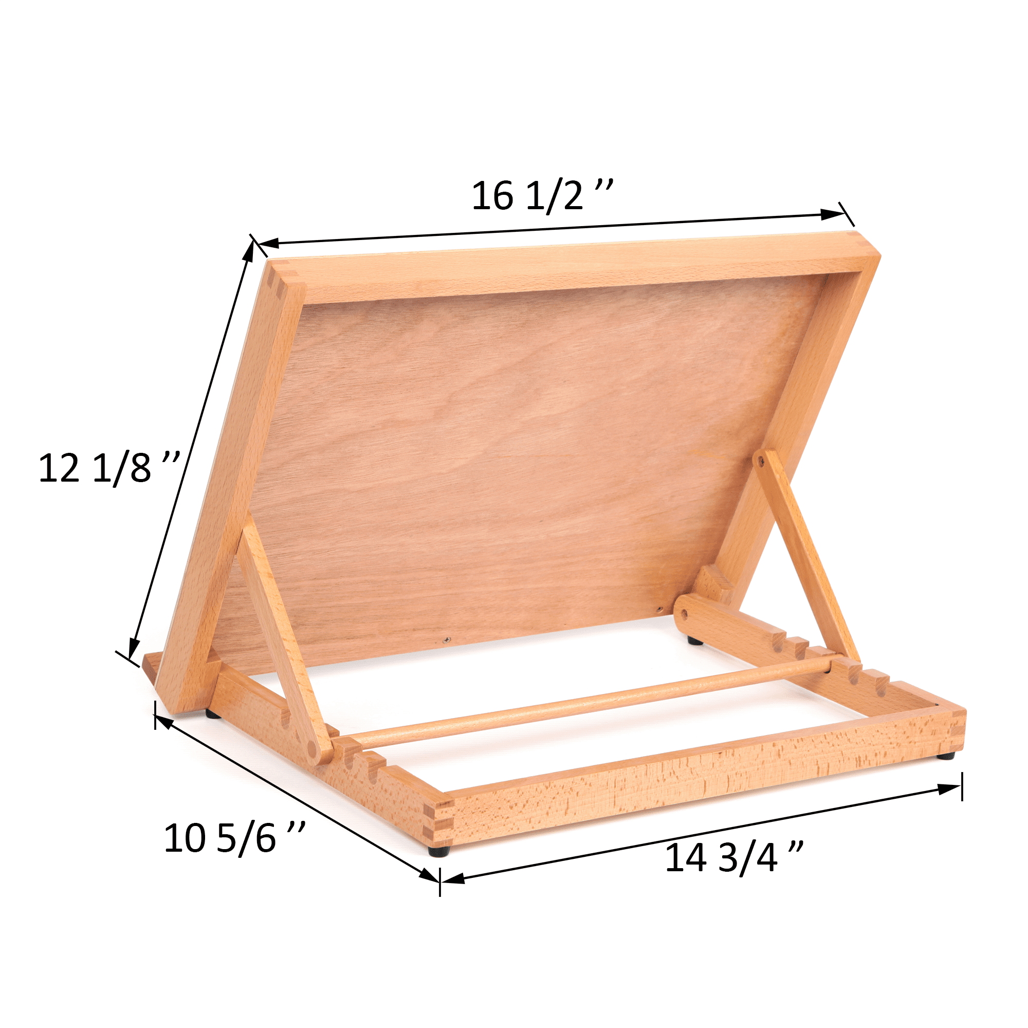 LAVFOX 5-Position Adjustable Wood Drafting Table Easel, 16.5 x 12 Inches Drawing and Sketching Board, Folding Tabletop Desk Easel Stand for Artists and Students, Natural Wood