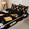 thumbnail image 3 of Erosebridal Camping Marshmallow Pattern Zipper Queen Comforter Set with Fitted Sheet and 2 Pillowcases,Bonfire Tent Print Zipper Bedding Set,Black Orange,Black Reversible, 3 of 6