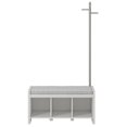 Novogratz Whitton Entryway Bench with Coat Tree, White
