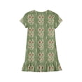 thumbnail image 3 of Abcomgle Summer Dresses for Girls Casual A-Line Short Sleeve Midi Dress Boho Basic Ruffle Hem Swing Skirt with Pockets for 4-14t Kids, 3 of 4