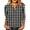 Black, variant on 3/4 Sleeve Tops for Women Gingham Check Button Front Relaxed Fit Casual Blouse for Fall (Orange, S)
