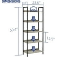 thumbnail image 2 of Bookshelf, 5 Tier Bookshelves, Home Office Bookcase Shelf Storage Organizer, Free Standing Storage Shelving Unit for Bedroom, Living Room and Home Office, Grey, 2 of 14