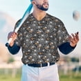 thumbnail image 5 of Hirioo Spider Cobweb for Men's Baseball T-shirt Shirts Short Sleeve Casual Summer Button Stretch T Shirts,Size S-4XL-4X-Large, 5 of 7