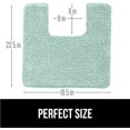 thumbnail image 5 of Plush Absorbent Shaggy Chenille Bath Rug Mat for Toilet Base with Rubber Backing, Machine Washable, Microfiber Bathroom Contour Mats for Toilets, Bath Room Decor, Oval, 22.5x19.5, Seablue, 5 of 6