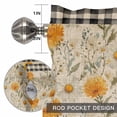 thumbnail image 2 of Spring Yellow Flowers Window Valance for Kitchen, Vintage White Daisy Plaid Farm Plant Rod Pocket Short Curtain for Small Windows, Light Filtering Decorative Valance, 60 x 18 Inch, 2 of 9