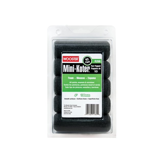 Minirodillo de espuma Wooster R266 de 4 pulgadas, paquete de 10