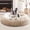 Cream Brown, variant on Sasttie 20in Calming Donut Dog Bed, Washable Round Plush Faux Fur Pet Bed, Smoke Grey