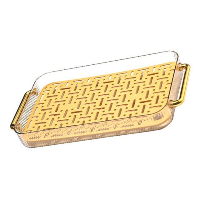 Tea Tray,Double Layer Water Drainage Tea Serving Tray Water Drainage Tea Tray Built for the Future
