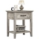 thumbnail image 3 of Mesa de Noche con Cajón, Mesas Laterales para Sala, Estudio, 2 Niveles de Estantes para Dormitorio o Residencias, Juego de 2, Gris, 3 of 8