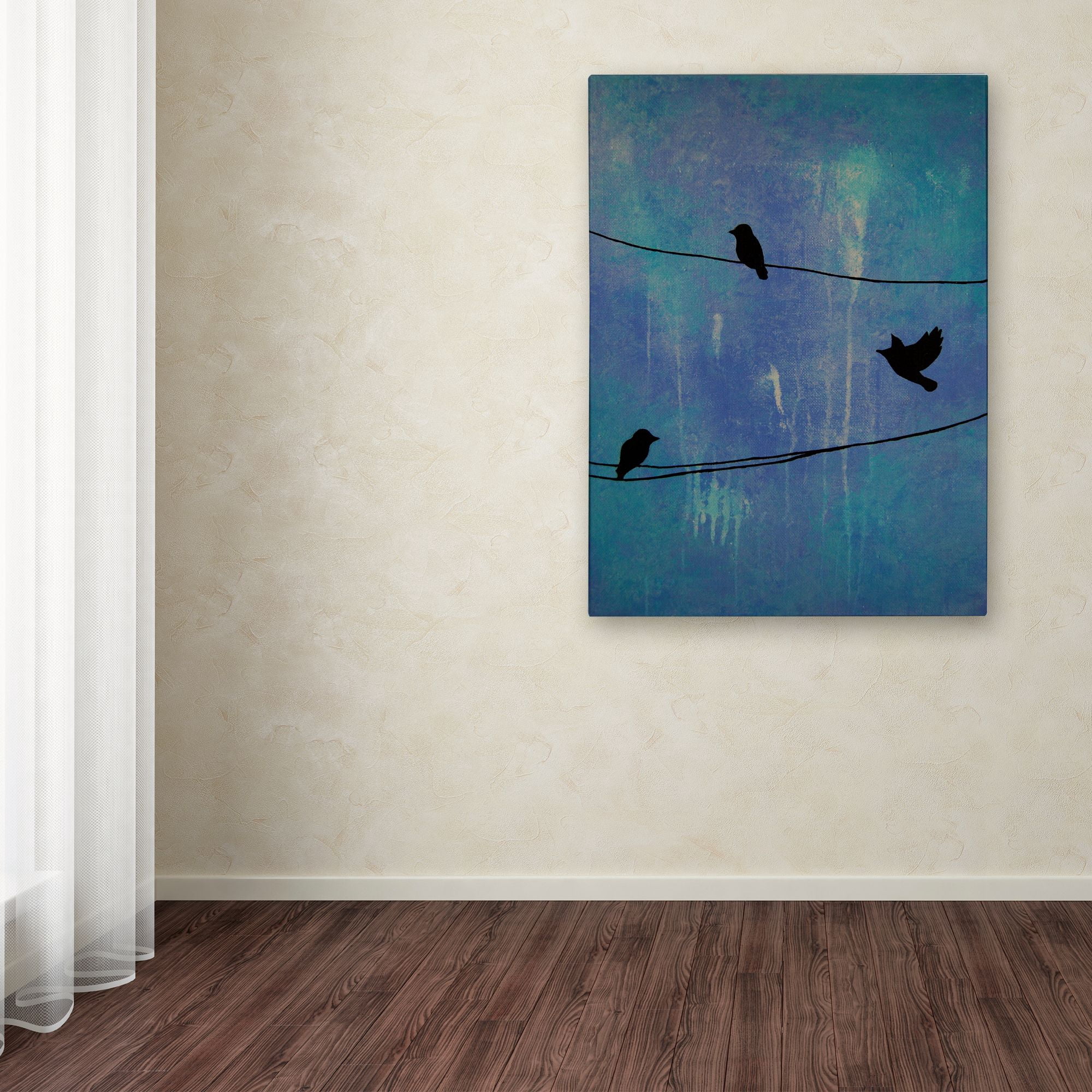 Trademark Fine Art "Birds Arrival" Canvas Art by Nicole Dietz