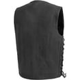 thumbnail image 2 of First Mfg Co - Deadwood - Men's Motorcycle Biker Riding Black Leather Vest - Medium, 2 of 5