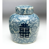 AA Importing 59747 9 inch Blue & White Ginger Jar