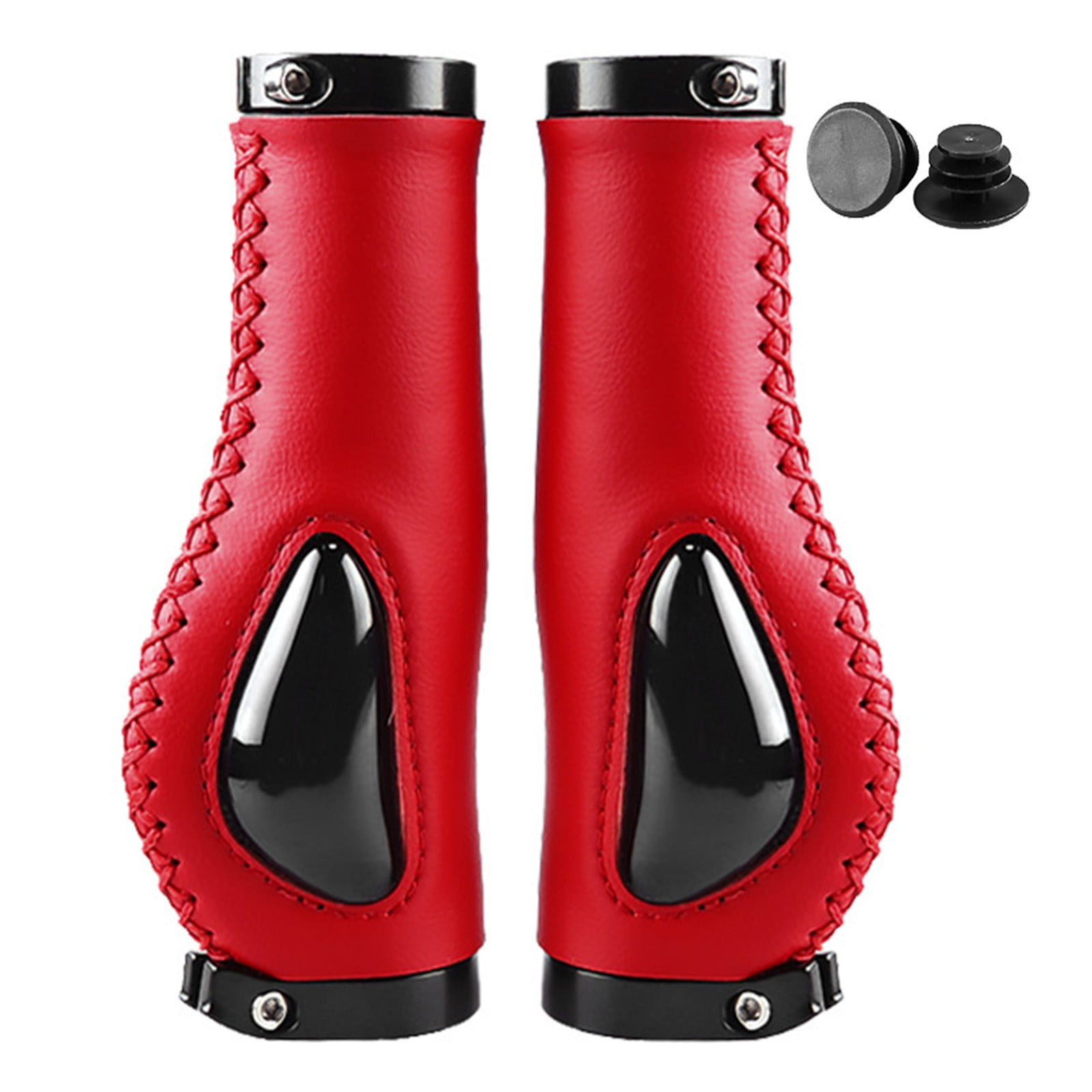 Leke Pair of ergonomic bicycle handlebar covers with handlebar plugs