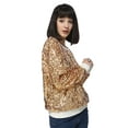 thumbnail image 3 of Women's Plus Size Round Neck Sequin Casual Sweatshirt, Gold, Medium, 3 of 6
