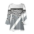 thumbnail image 2 of Blusas de Algodón para las Mujeres Impresas 3/4 Mangas V-Cuello Camiseta, Blusa de Algodón de Imitación Casual para las Mujeres, 2 of 5