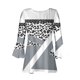 thumbnail image 5 of Blusas de Algodón para las Mujeres Impresas 3/4 Mangas V-Cuello Camiseta, Blusa de Algodón de Imitación Casual para las Mujeres, 5 of 5
