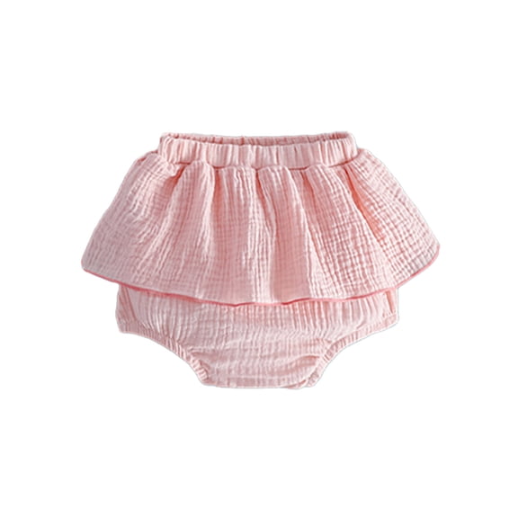 TOLNECTY Baby Girls Cotton Diaper Cover Bloomer Elastic Waistband Lace Ruffle Dress Shorts