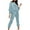 Blue, variant on Women's Outfit Sets Gray Autumn Casual Solid Color Velvet Round Neck Long Sleeved Pants Casual Suit