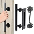 thumbnail image 2 of Goodhd 12Inch Sliding Barn Door Handle Pull And Flush Gate Hardware Kit Set Matte Black, 2 of 8