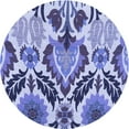 thumbnail image 1 of Ahgly Company Machine Washable Indoor Round Transitional Deep Periwinkle Purple Area Rugs, 4' Round, 1 of 7