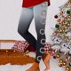 thumbnail image 1 of MKLEKYY Conjunto deportivo mujer Leggings para mujer 2024 Leggings de entrenamiento Pantalones con estampado navideño de bloques de color Leggings elásticos suaves, 1 of 4