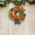 thumbnail image 6 of Uxgjfwu 24" Peony Pumpkin Wreath Handcrafted Fall Garland for Front Door Thanksgiving Decor, Colorful Harvest Wall Hanging Decorations, 6 of 6