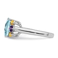 thumbnail image 3 of Sterling Silver Rhodium Light Swiss Blue, Amethyst & Citrine Ring, 3 of 6