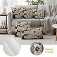 thumbnail image 6 of Vintage Spring Flowers Pillow Covers 2 Pack Black Bird Peaches Flower Water Ink Painting Pillowcase Waterproof Outdoor Throw Pillow Cover for Patio Balcony Rectangular Cushion 20”x12”, 6 of 9