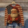 thumbnail image 4 of Women’s Retro Christmas Cartoon Print Round Neck Hoodie Casual Fall Winter Sweatshirt Fun Holiday Light Graphic Pullover Comfortable Xmas Novelty Gift Top, 4 of 7