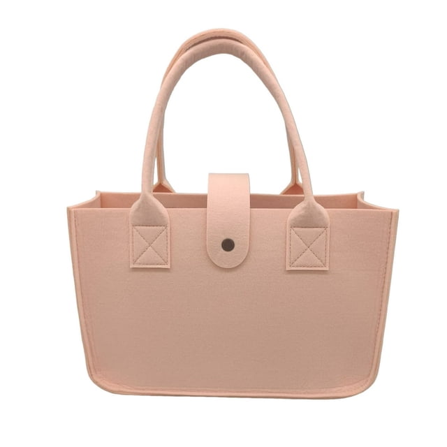 Women Handbag Portable Handle Solid Color Large Capacity Rectangle Gift Thickened Felt Ladies Tote Bag Purse Daily Life