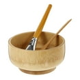 thumbnail image 2 of Miangastore 1Set DIY Facial Mask Mixing Tools Natural Bamboo Bowl Stirring Stick Brush Set, 2 of 8