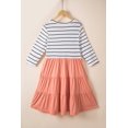 thumbnail image 2 of ABPHQTO Vestido tipo camiseta con volantes en capas de patchwork a rayas para mujer, 2 of 5