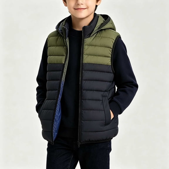 Zorckvet Boys' Fleece Hooded Outerwear Jackets for Little Kids with Pockets