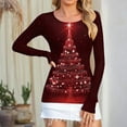 thumbnail image 4 of Christmas Knit Shirts for Women Casual Slim Fit Rib Knitted Tops Xmas Graphic Print Cute Holiday Blouse Tees, 4 of 5